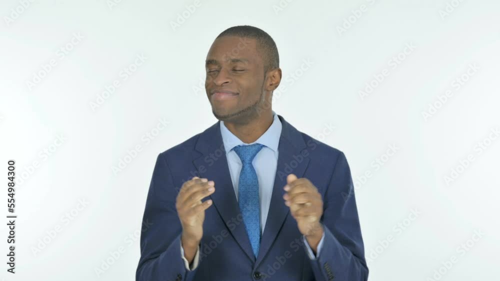 Dancing African Businessman on White Background Dancing African Businessman on White Background