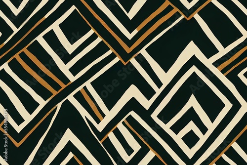 Abstract ethnic ikat chevron design for carpets, walls, clothes, gift wrap, Batik fabrics, and more. Stitching in the pattern of embroidery. Generative AI