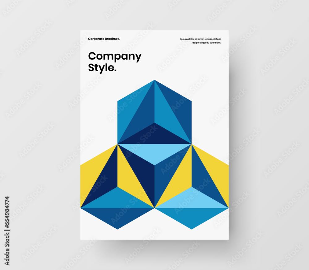 Fototapeta premium Isolated geometric hexagons postcard concept. Abstract corporate brochure vector design illustration.