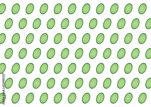 Fresh cucumber pattern. Vector illustration. photo