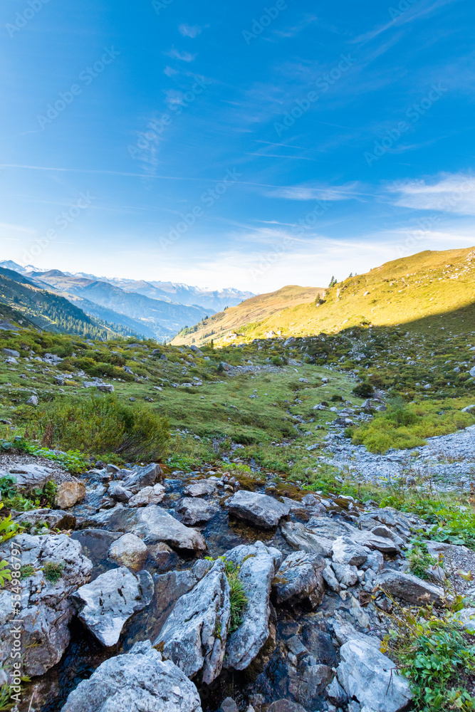 river in the alpine landscape (Switzerland)