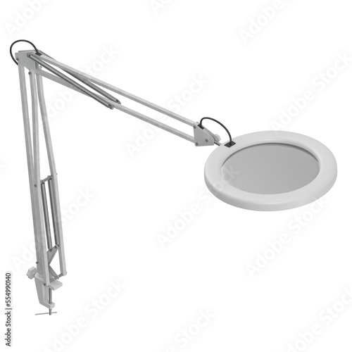 3D rendering illustration of a magnifying lamp