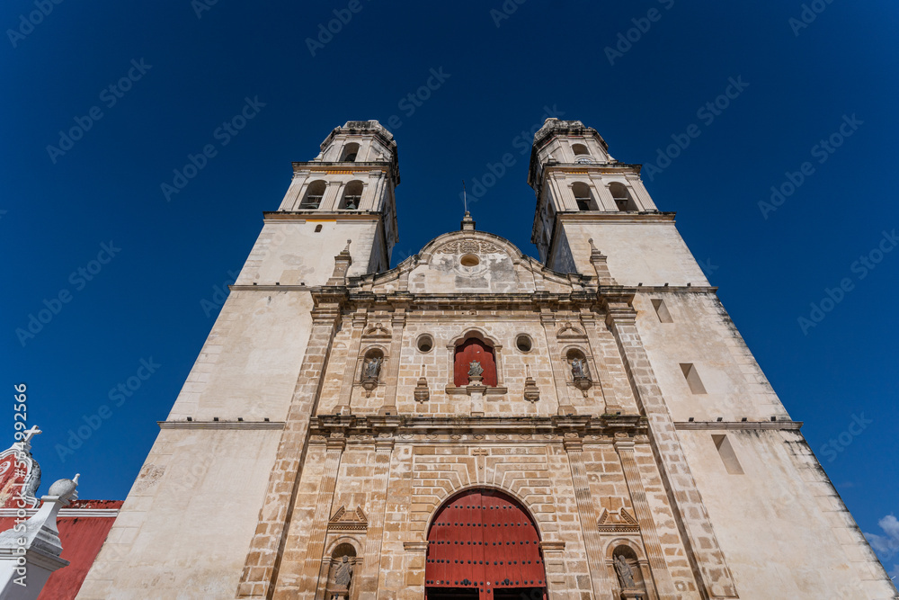 Beautiful Cathedral San Francisco de Campeche. 