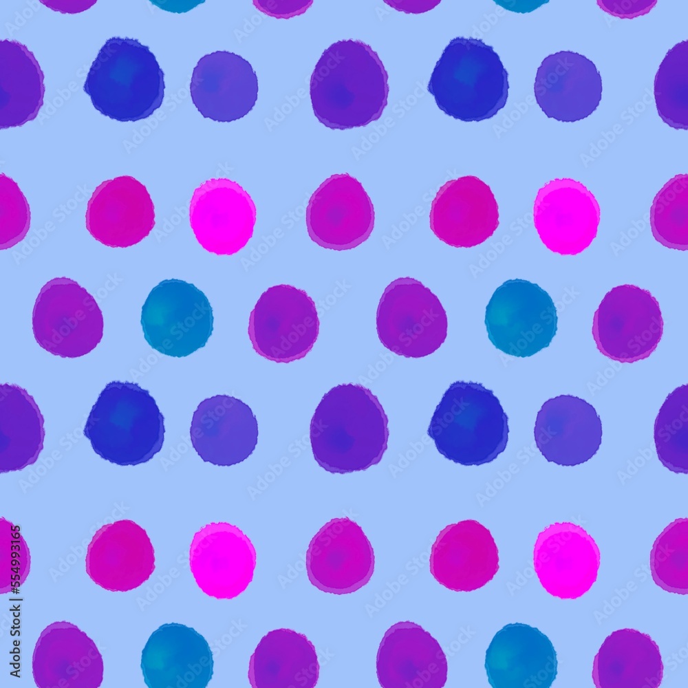 Abstract circle seamless watercolor paint polka dots pattern for wrapping paper and fabrics and linens
