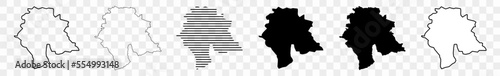 Zürich Map Black | Zürcher Town Border | Swiss City | Transparent Isolated | Variations
