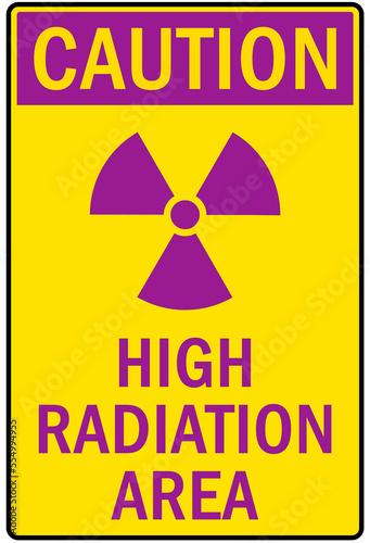 Radiation warning sign and labels