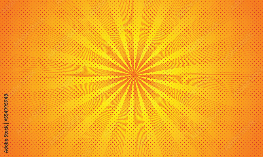 Yellow comic zoom lines background Stock Vector | Adobe Stock