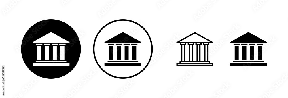 Bank icon vector illustration. Bank sign and symbol, museum, university Bank icon vector illustration. Bank sign and symbol, museum, university