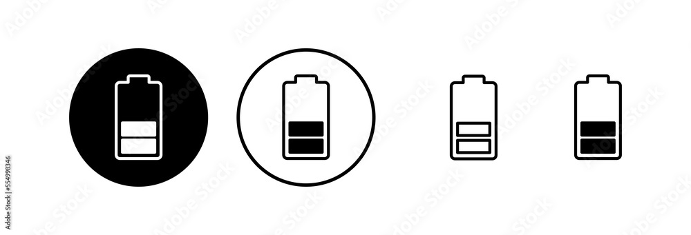 Battery icon vector illustration. battery charging sign and symbol. battery charge level