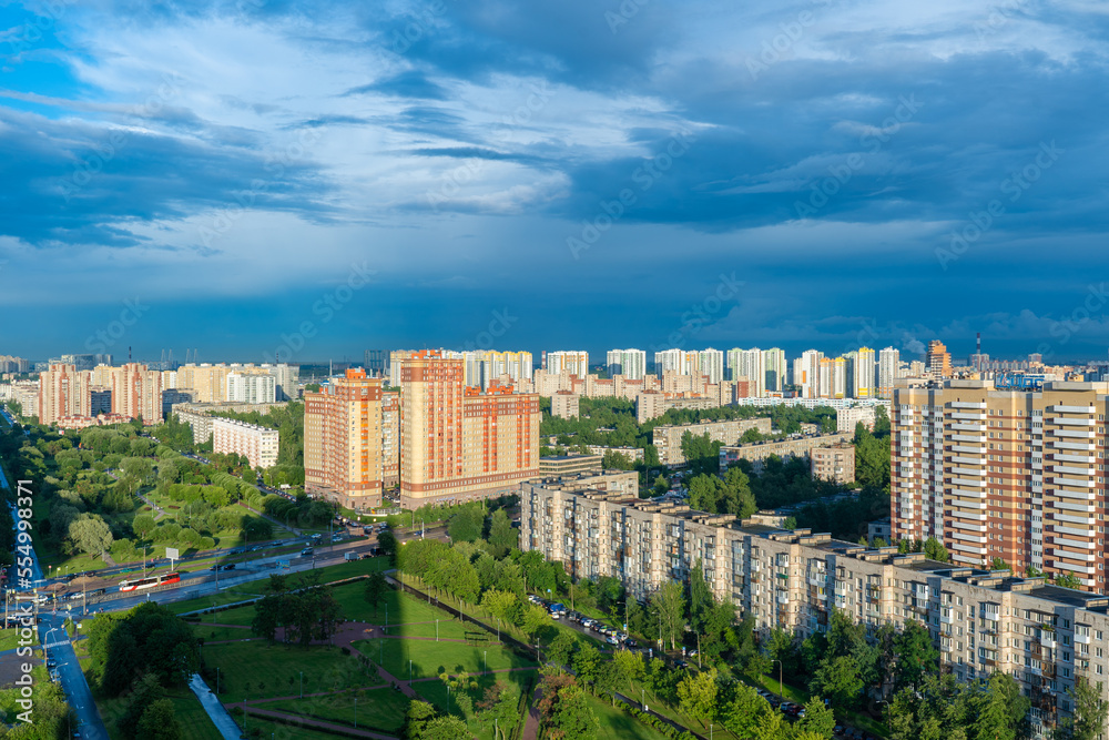 Residential area Saint Petersburg on a summer day.