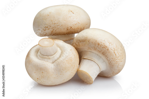 Fresh champignon mushrooms, isolated on white background