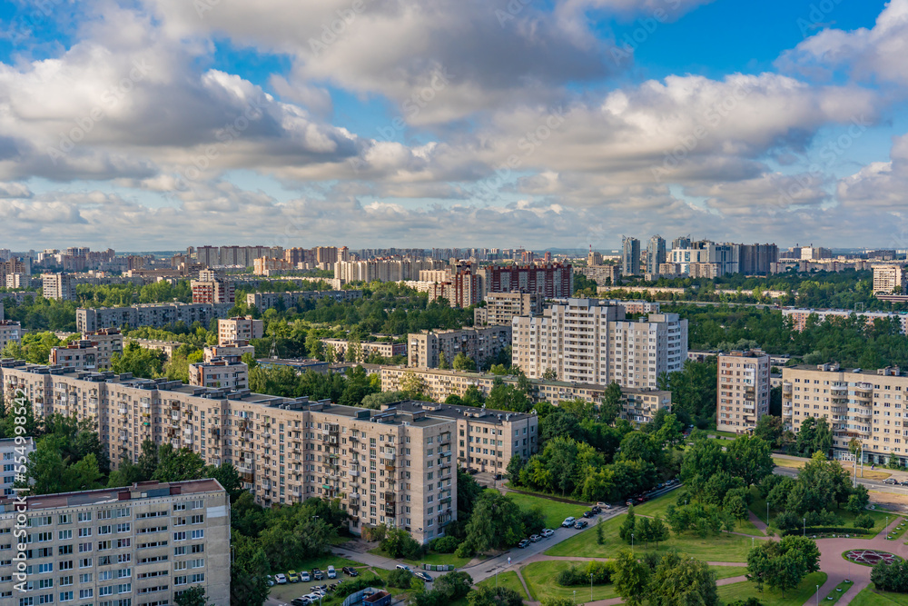 Fototapeta premium Residential area Saint Petersburg on a summer day.