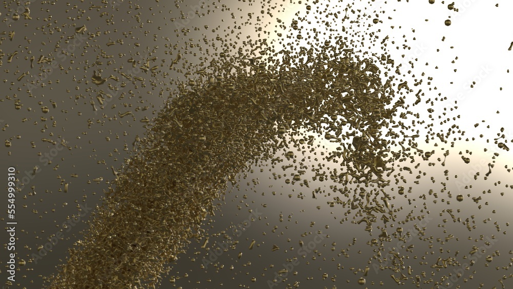 ภาพประกอบสต็อก Aggregate of metallic golden particles on brown-white ...