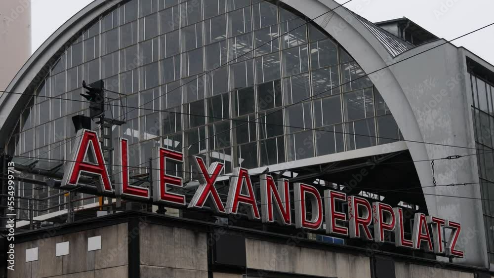 the sign of of the alexanderplatz berlin 4k 30fps video