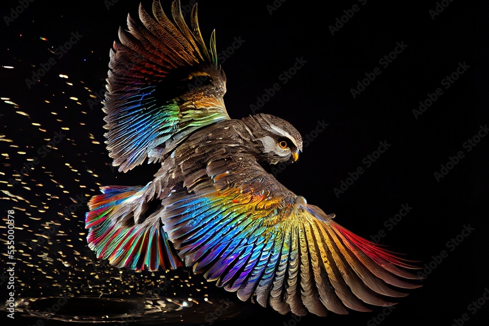 Naklejka premium fantasy owl colorful 