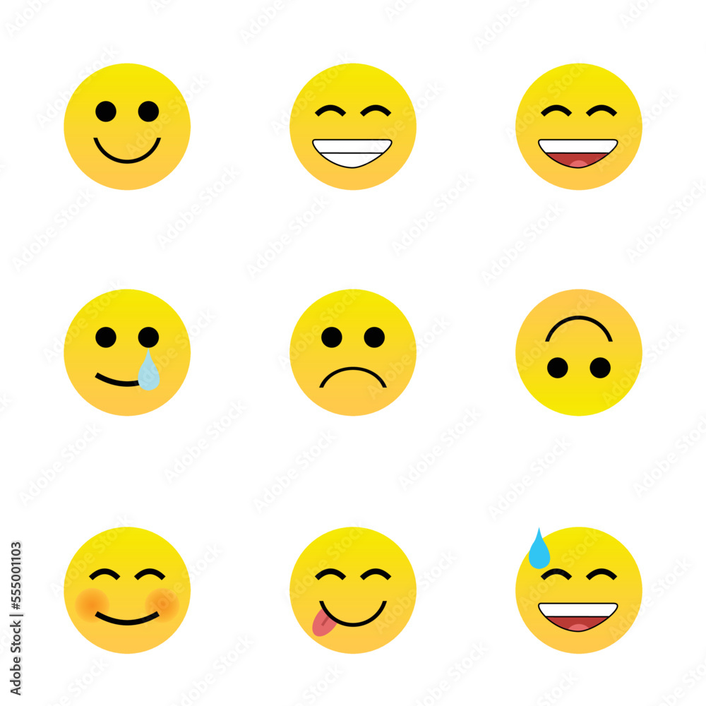 Icon set of Emoticon. Simple icon clip art design, face icon.
