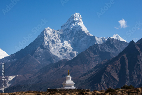 Ama Dablam rises above the Khumbu Valley, Everest region, Nepal