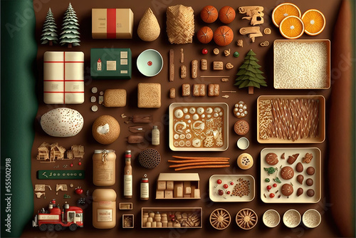 Christmas arrangement of foods