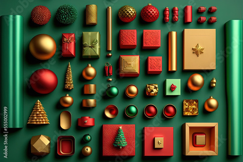 Christmas arrangement of ornaments