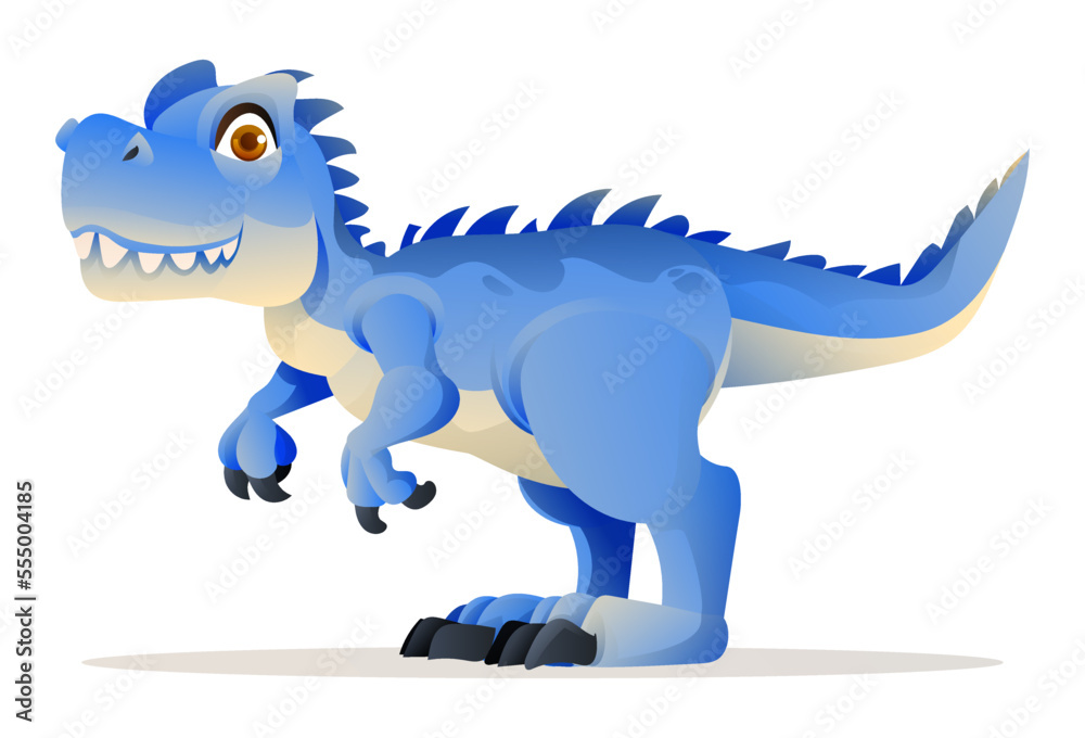 Cute allosaurus dinosaur cartoon illustration isolated on white background Cute allosaurus dinosaur cartoon illustration isolated on white background