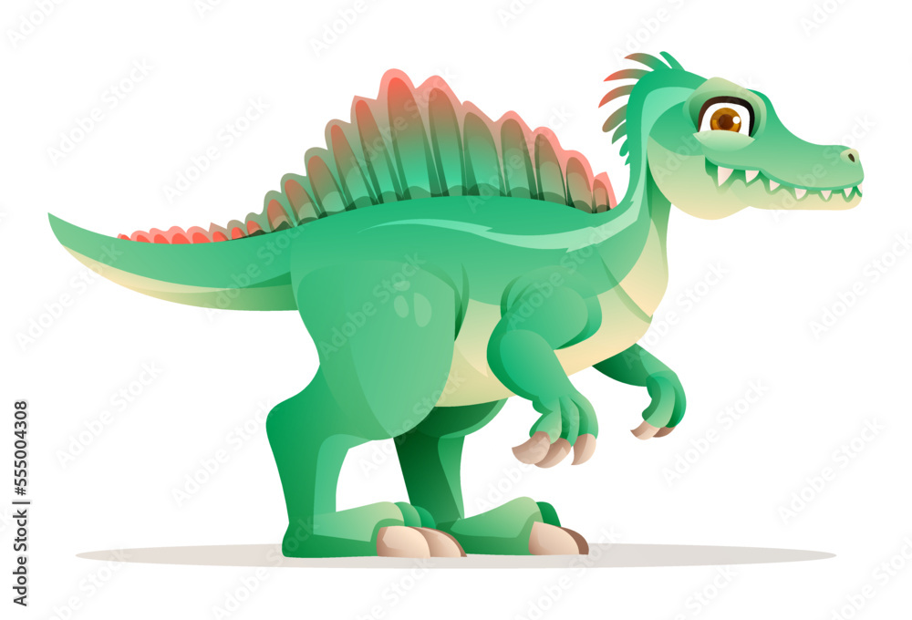 Cute spinosaurus dinosaur vector illustration isolated on white background Cute spinosaurus dinosaur vector illustration isolated on white background