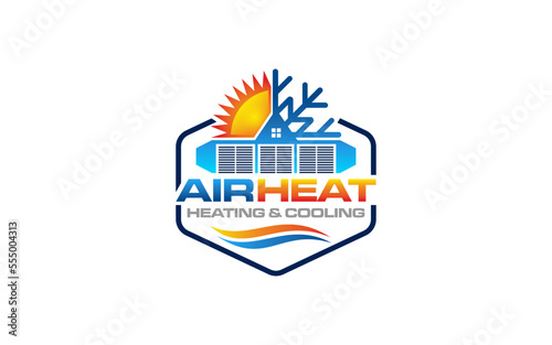 Illustration graphic vector of plumbing, heating, and cooling service company logo design template.