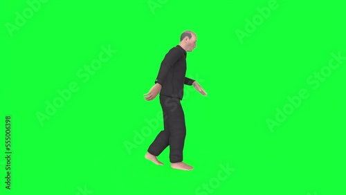yoga man is walking