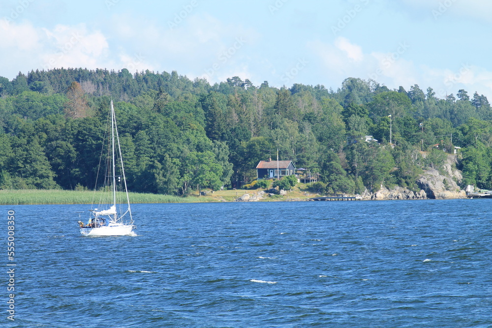 Yacht in Södertälje in Sweden