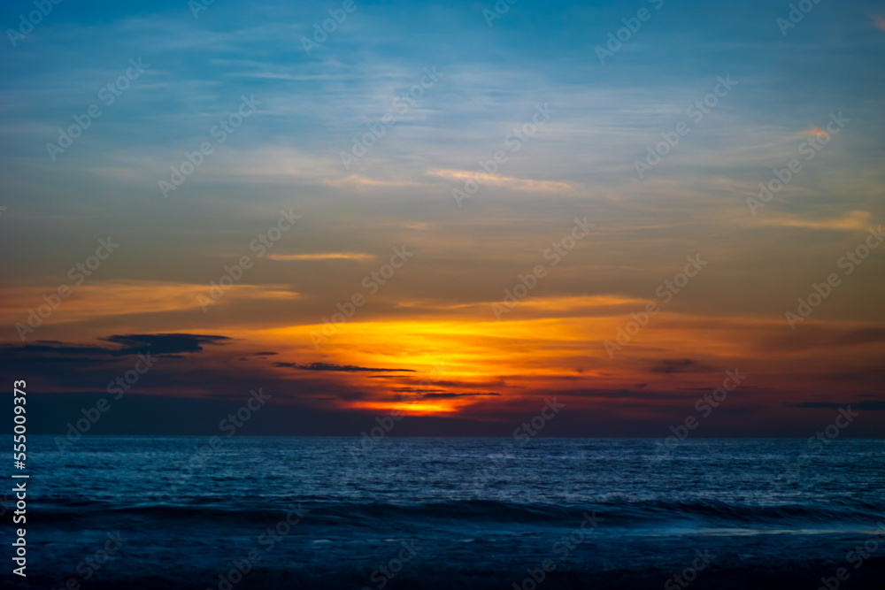 Sunset over the sea with colorful sky