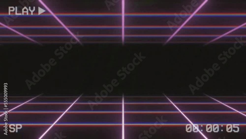VHS 90s animation glitch, Reverse sign, arrow sign, VHS noise texture. Static noise, glitch effect. Video cassette recorder. Broken tape type, bad signal. TV noise. Retro, 90s animation style, black photo