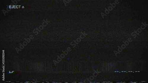 VHS 90s animation glitch, Reverse sign, arrow sign, VHS noise texture. Static noise, glitch effect. Video cassette recorder. Broken tape type, bad signal. TV noise. Retro, 90s animation style, black