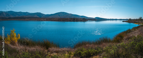 Southern California Nature Winter Landscape Series, tranquil scenery of mountain wilderness and open space preserve at Lower Otay Lake in Chula Vista, USA