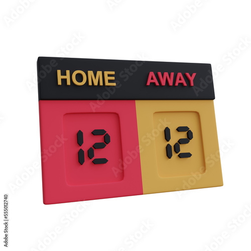 scoreboard 3D render Illustration icon