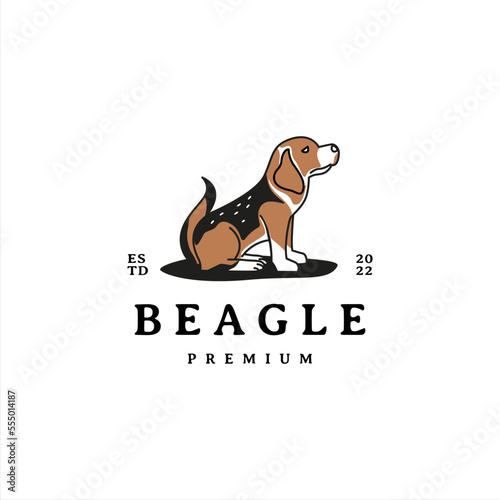 beagle dog vintage vector logo design