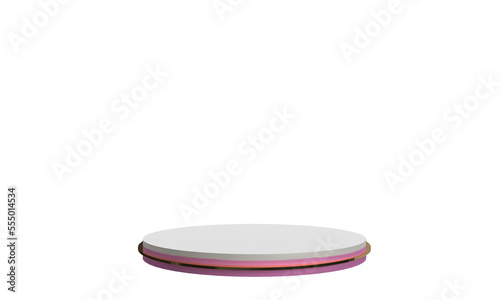 Podium stage stand white pink isolated showcase platform scene template product cosmetic minimal 
presentation exhibition studio advertisement gallery mock up empty blank display concept              