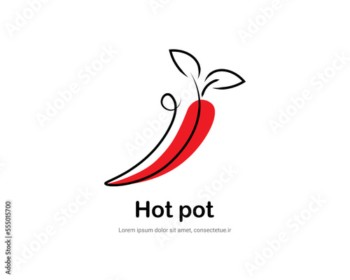 Chili logo brand design vector for hot spicy food logo brand design