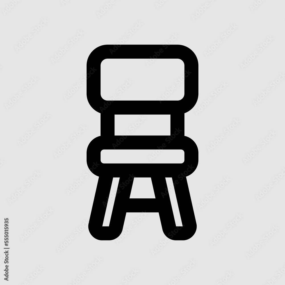 Chair icon in line style about furniture, use for website mobile app presentation Chair icon in line style about furniture, use for website mobile app presentation