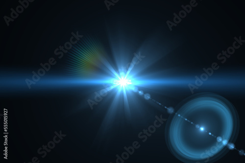 Natural, Sun flare on the black background