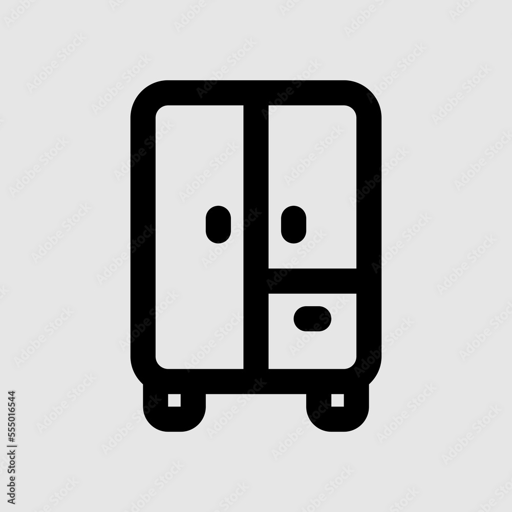 Cupboard icon in line style about furniture, use for website mobile app presentation Cupboard icon in line style about furniture, use for website mobile app presentation