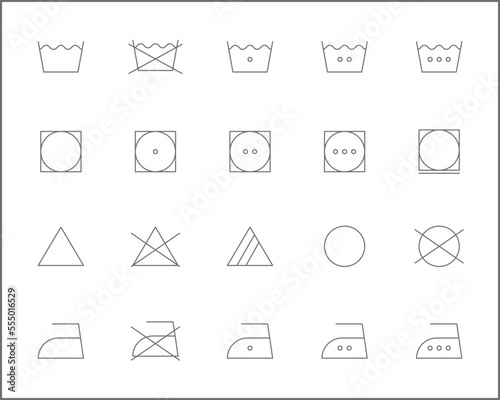 Simple Set of laundry Related Vector Line Icons.
Vector collection of washing, ironing, dry, cleaning, housework, care, fabric, housekeeping, bleach and design elements symbols or logo element.