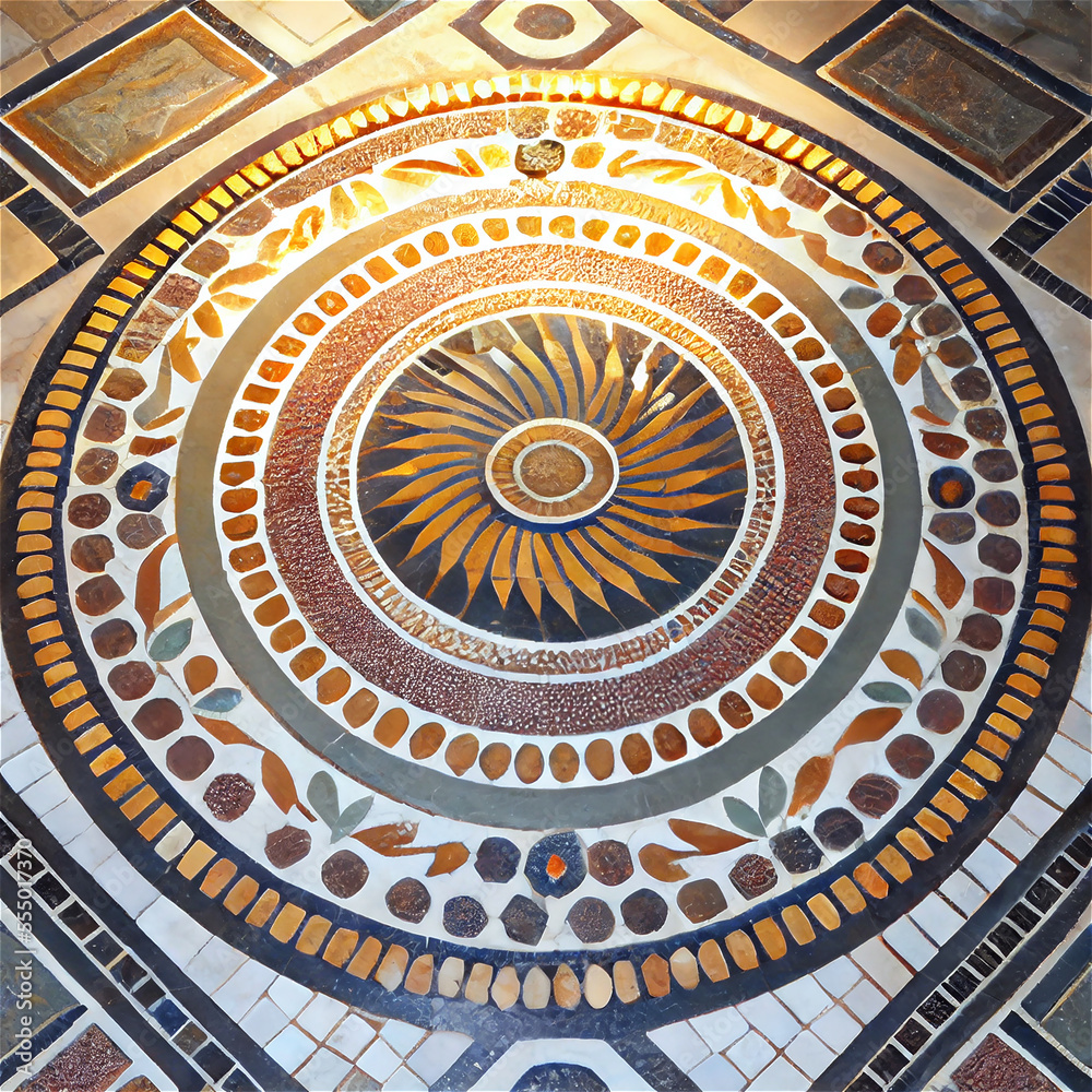 ancient marble roman style mosaic ideal for backgrounds and textures