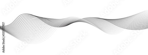 Abstract wavy gray blend liens design on white background. 