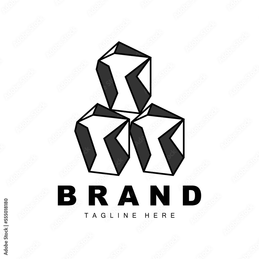 Stone Logo, Gem Line Stone Design, Diamond, Crystal, Simple Elegant, Product Brand Vector, Natural Stone Icon