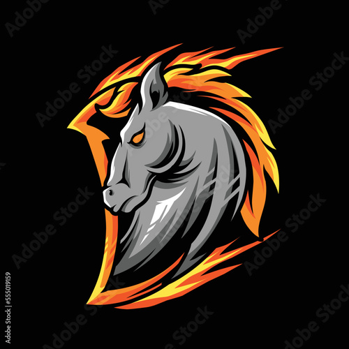 Wallpaper Mural angry horse mascot vector design on a shield, can be used for t-shirt design, mascot design, posters, emblems, etc. Torontodigital.ca