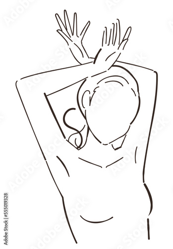 女性の美容イメージ（線画）