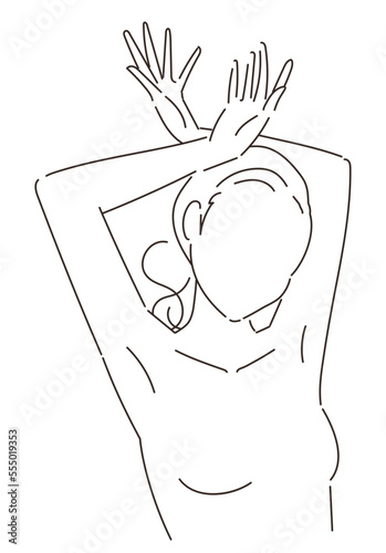 女性の美容イメージ（線画）