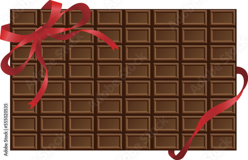 リボンをかけた板チョコ　カカオ