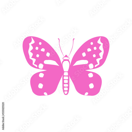 butterfly isolated on white, Silhouette butterfly logo icon with white background © Rana99artist
