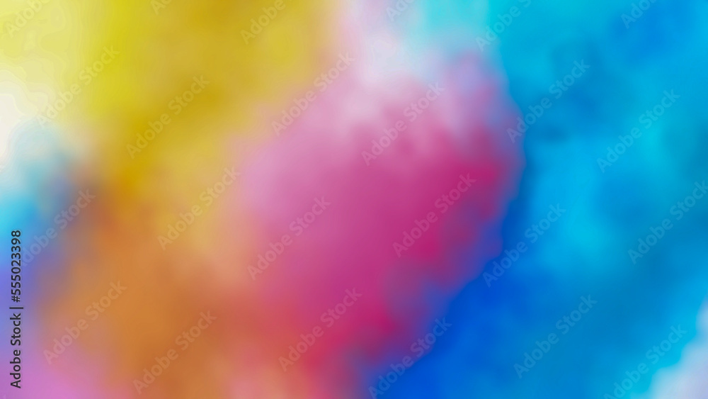 Blurry unfocused rainbow watercolor illustration backgrounds with colorful abstract holographic art creation