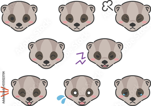 アナグマの表情顔アイコン